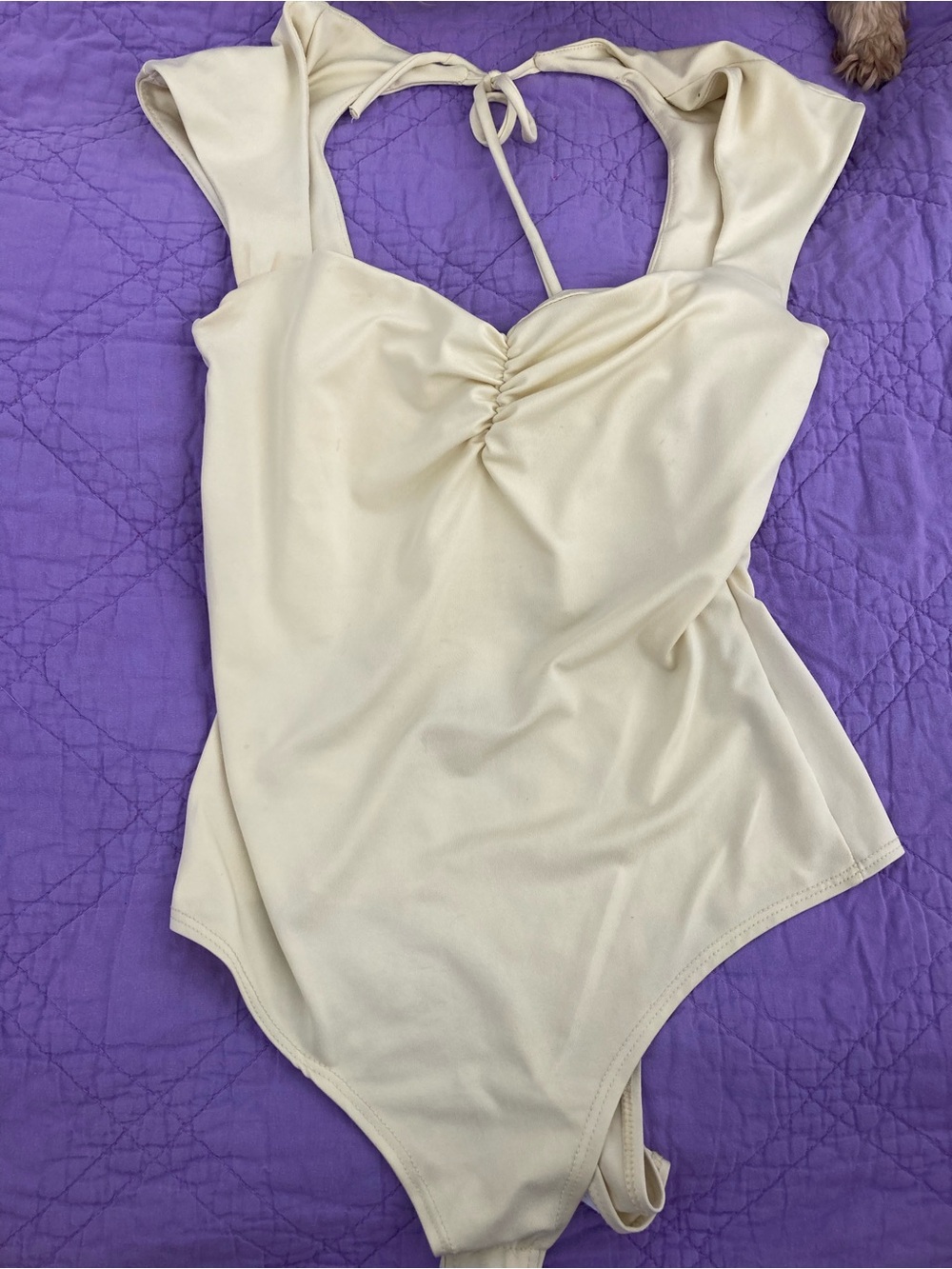 Yellow body suit tank top with Tie-Back Detail